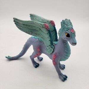 Schleich Bayala 70592 Blossom Dragon Mother Glitter Flowers Lavender Aqua Teal